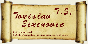 Tomislav Simenović vizit kartica